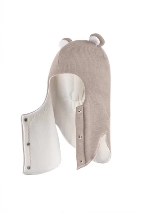 Зимова шапочка-шолом Corona.hm "Ведмедик" з кнопочками лате