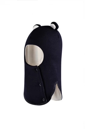 Зимняя шапочка-шлем Corona.hm "Мишутка" на кнопках синий