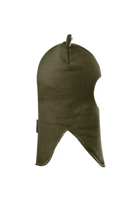 Зимняя шапочка-шлем Corona.hm "Мишутка" на кнопках хаки