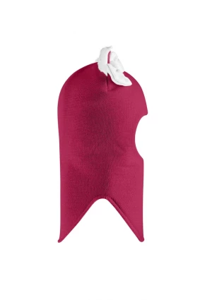 Зимняя шапочка-шлем Corona.hm "Кошечка" на кнопочках  ягодный