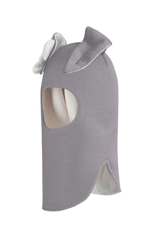 Зимова шапочка-шолом Corona.hm "Зайка" димка  білий бантик