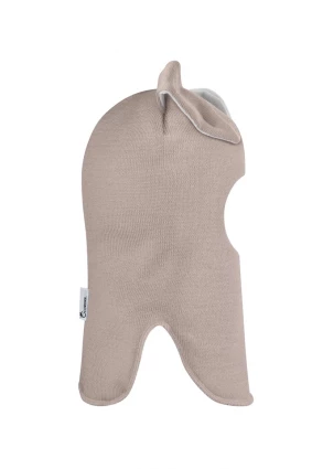 Зимова шапочка-шолом Corona.hm "Зайка" лате білий бантик