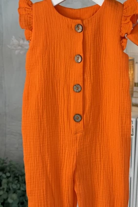 Ромпер з мусліну *Оранж *  + панамка з бантиком