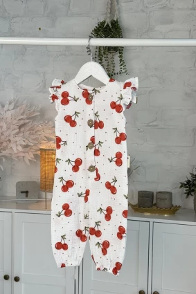 Ромпер з мусліну *Вишенька* + пов'язка