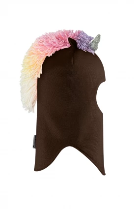 Зимова шапочка-шолом Corona.hm "Єдиноріжка" шоколад