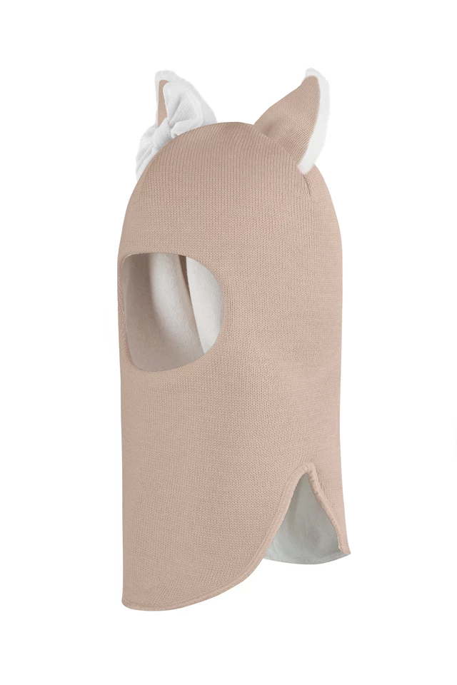 Зимняя шапочка-шлем Corona.hm "Лисичка" беж золотой