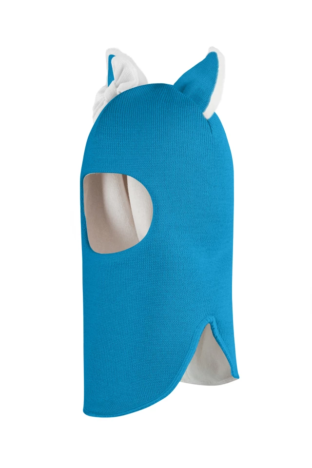 Зимняя шапочка-шлем Corona.hm "Лисичка" бирюза