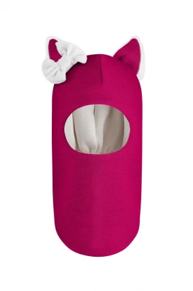 Зимняя шапочка-шлем Corona.hm "Лисичка" малина