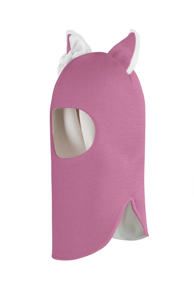 Зимняя шапочка-шлем Corona.hm "Лисичка" пыльно-розовый