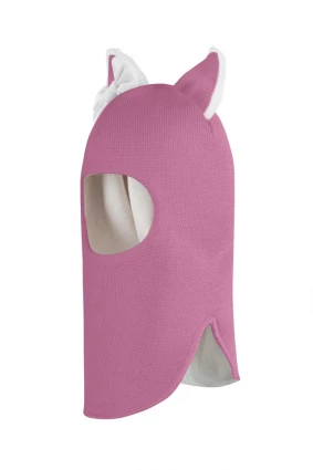 Зимняя шапочка-шлем Corona.hm "Лисичка" пыльно-розовый