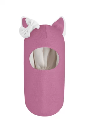 Зимняя шапочка-шлем Corona.hm "Лисичка" пыльно-розовый