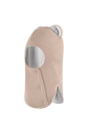 Зимова шапочка-шолом Corona.hm “Лев” із кнопками  беж золотий