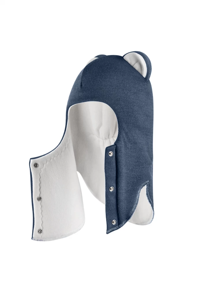 Зимова шапочка-шолом Corona.hm “Лев” із кнопками  джинс