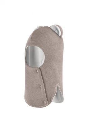 Зимняя шапочка-шлем Corona.hm “Лев” на кнопках капучино