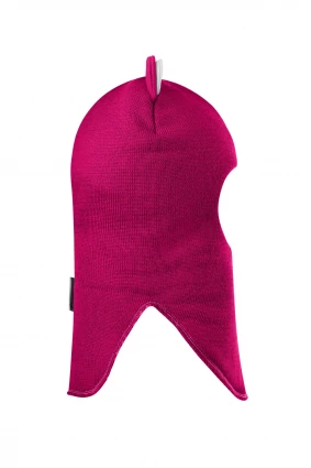 Зимова шапочка-шолом Corona.hm “Лев” із кнопками  малина