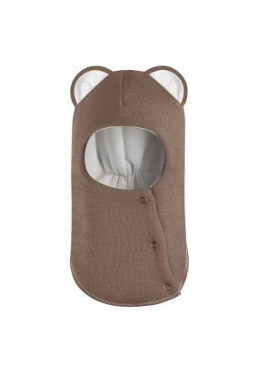 Зимова шапочка-шолом Corona.hm “Лев” із кнопками  молочний шоколад