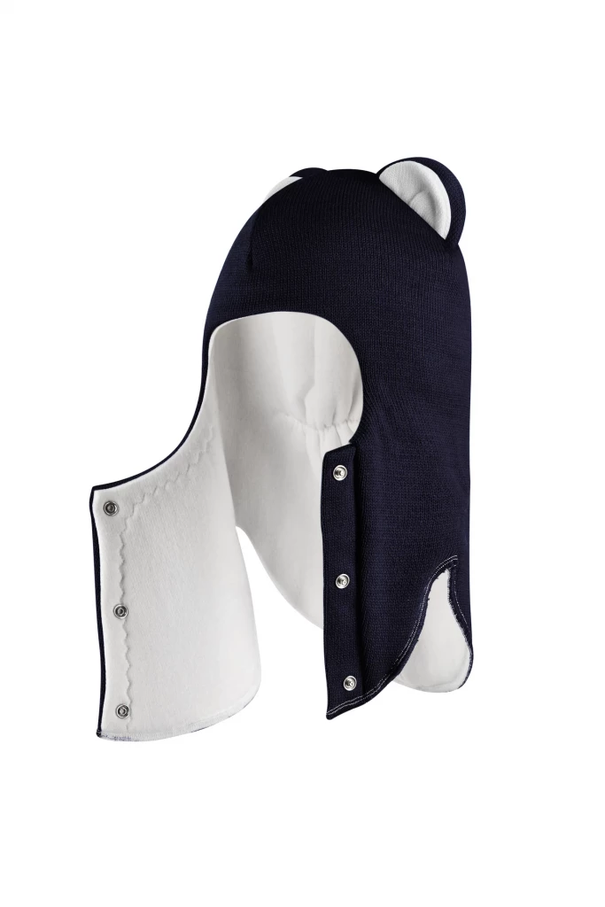 Зимова шапочка-шолом Corona.hm “Лев” із кнопками  синій