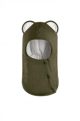 Зимова шапочка-шолом Corona.hm “Лев” із кнопками  хакі