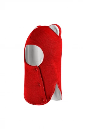 Зимова шапочка-шолом Corona.hm “Лев” із кнопками  червоний