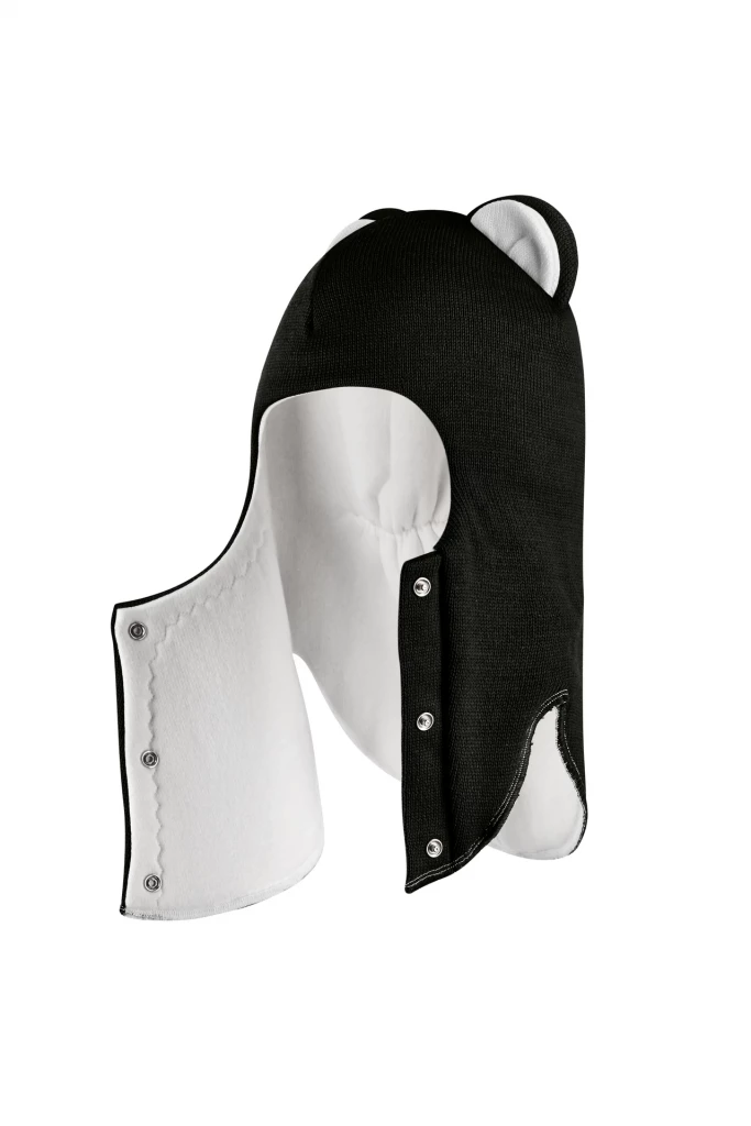 Зимова шапочка-шолом Corona.hm “Лев” із кнопками  чорний