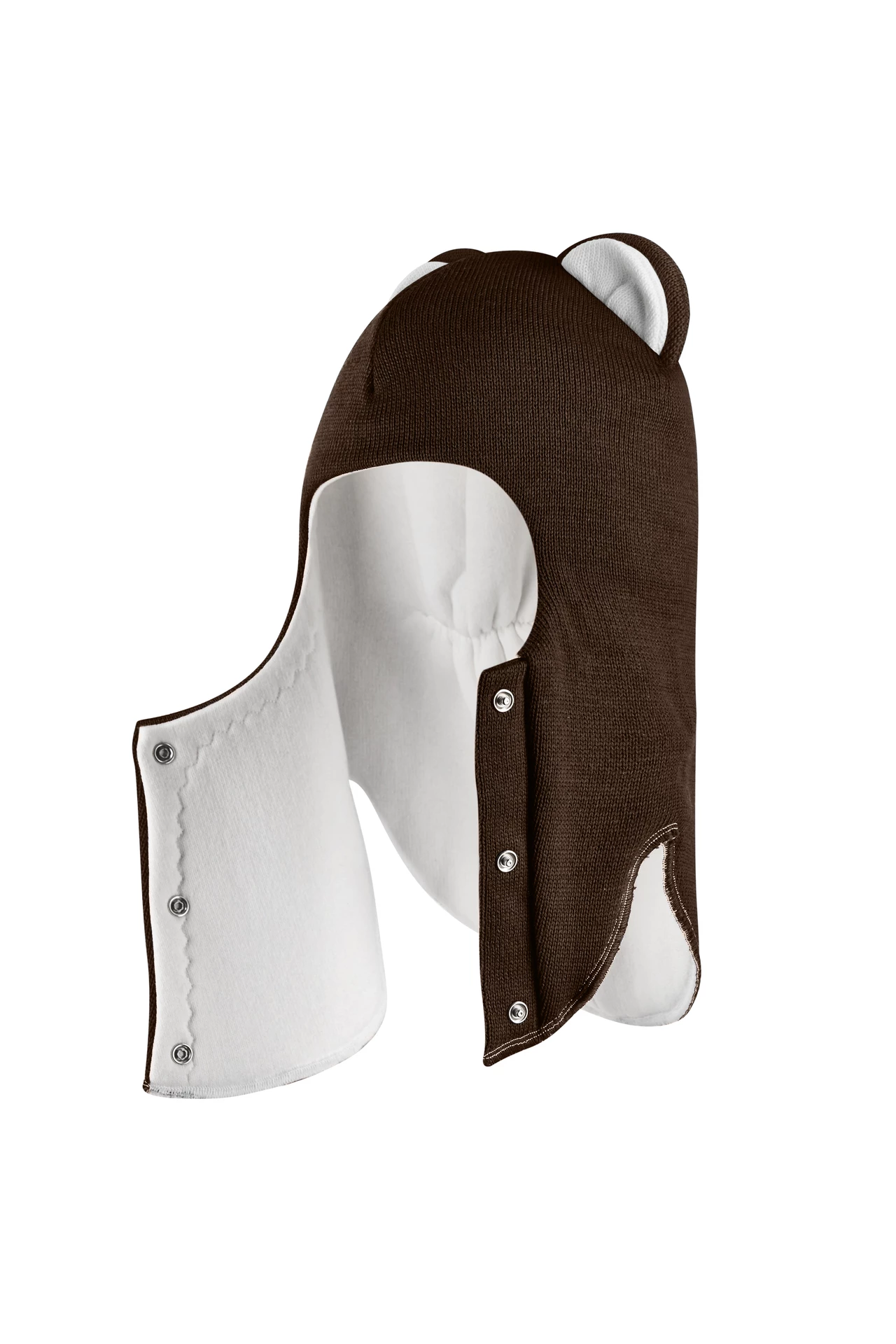 Зимова шапочка-шолом Corona.hm “Лев” із кнопками  шоколад