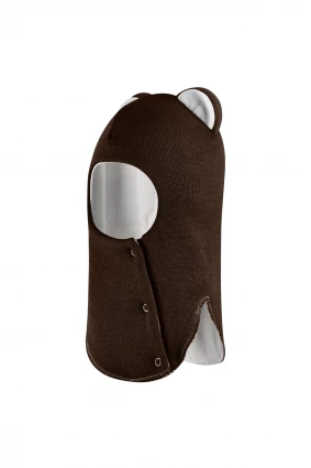 Зимова шапочка-шолом Corona.hm “Лев” із кнопками  шоколад