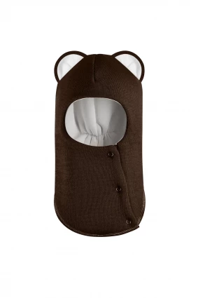 Зимова шапочка-шолом Corona.hm “Лев” із кнопками  шоколад