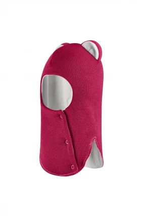 Зимова шапочка-шолом Corona.hm “Лев” із кнопками  ягідний