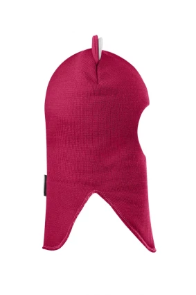 Зимняя шапочка-шлем Corona.hm “Лев” на кнопках ягодный