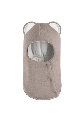 Зимова шапочка-шолом Corona.hm "Міс Левиця"  із кнопками  капучіно