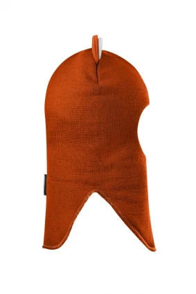 Зимова шапочка-шолом Corona.hm "Міс Левиця"  із кнопками  помаранчевий