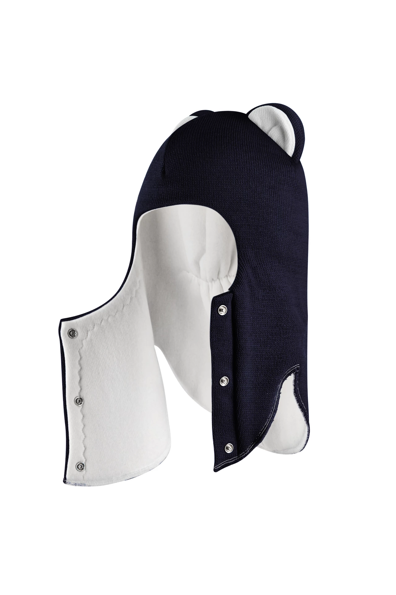 Зимова шапочка-шолом Corona.hm "Міс Левиця"  із кнопками  синій