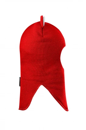 Зимова шапочка-шолом Corona.hm "Міс Левиця"  із кнопками  червоний