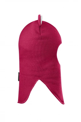 Зимова шапочка-шолом Corona.hm "Міс Левиця"  із кнопками  ягідний