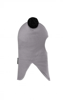 Зимова шапочка-шолом Corona.hm "Пандочка з чорними помпонами" димка