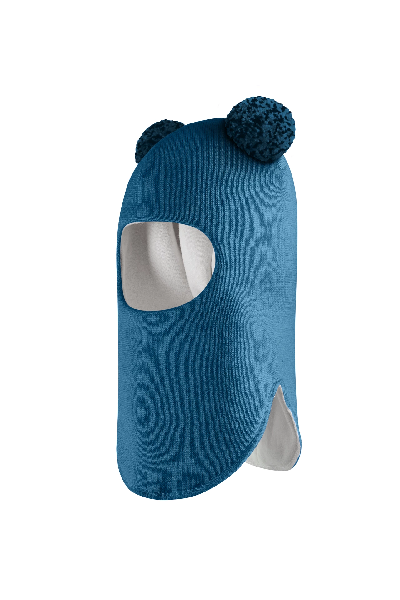 Зимова шапочка-шолом Corona.hm "Пандочка з помпонами МЕЛАНЖ" морська хвиля