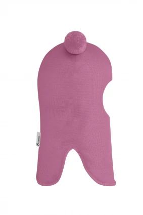 Зимова шапочка-шолом Corona.hm "Пандочка"  із кнопками  пильно-рожевий