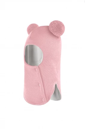 Зимова шапочка-шолом Corona.hm "Пандочка"  із кнопками  рожевий