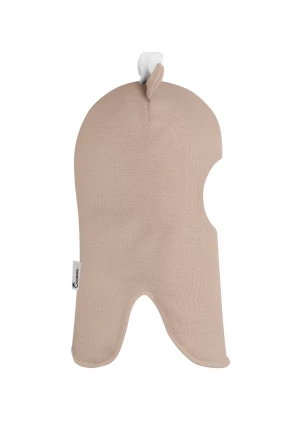 Зимова шапочка-шолом Corona.hm "Міс Мінні" з кнопочками беж золотий