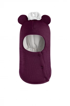 Зимова шапочка-шолом Corona.hm "Міс Мінні" з кнопочками бордо