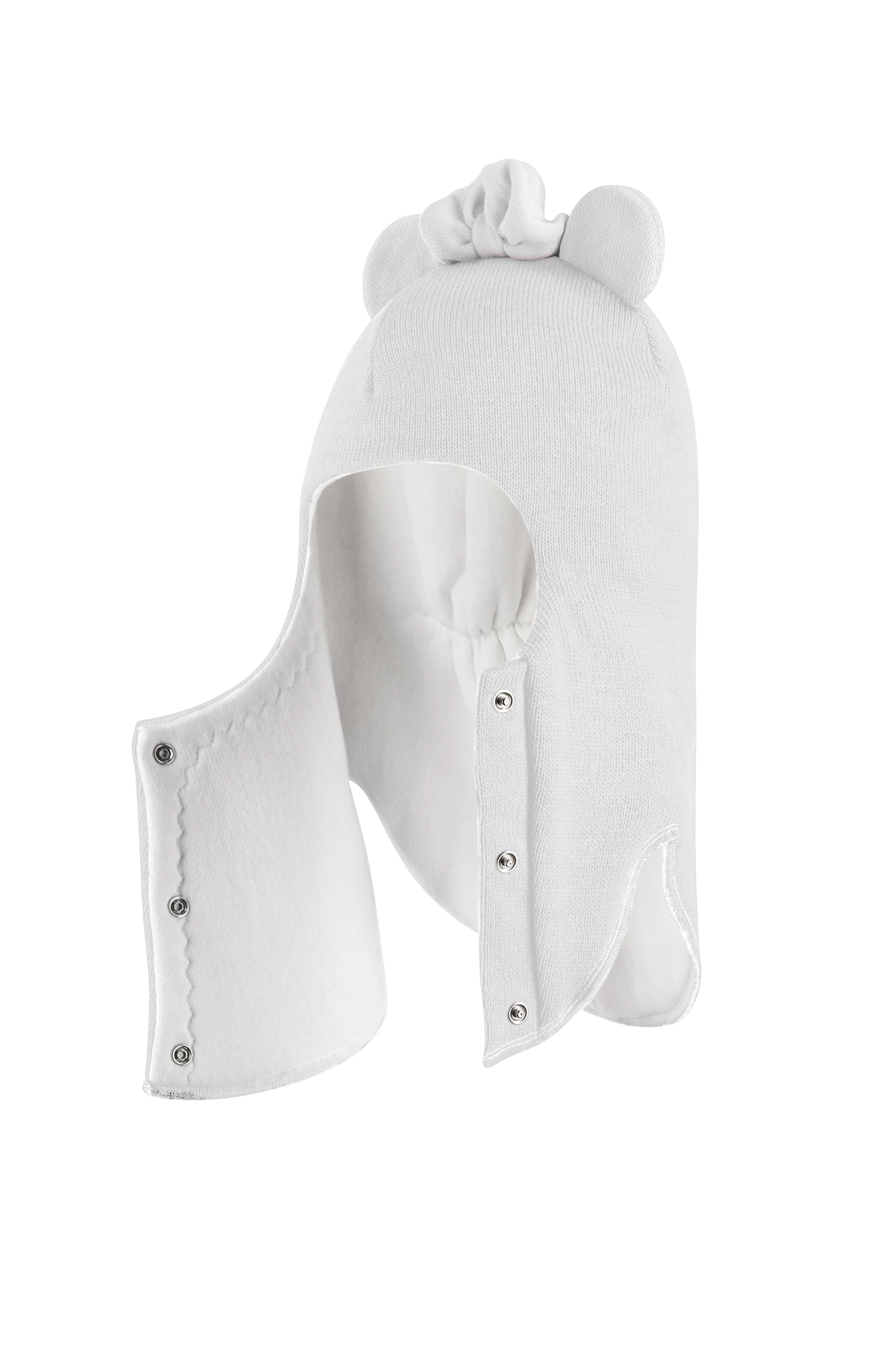 Зимова шапочка-шолом Corona.hm "Міс Мінні" з кнопочками молоко