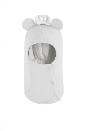 Зимова шапочка-шолом Corona.hm "Міс Мінні" з кнопочками молоко