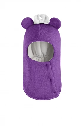 Зимова шапочка-шолом Corona.hm "Міс Мінні" з кнопочками фіалка