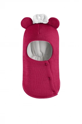 Зимова шапочка-шолом Corona.hm "Міс Мінні" з кнопочками ягідний