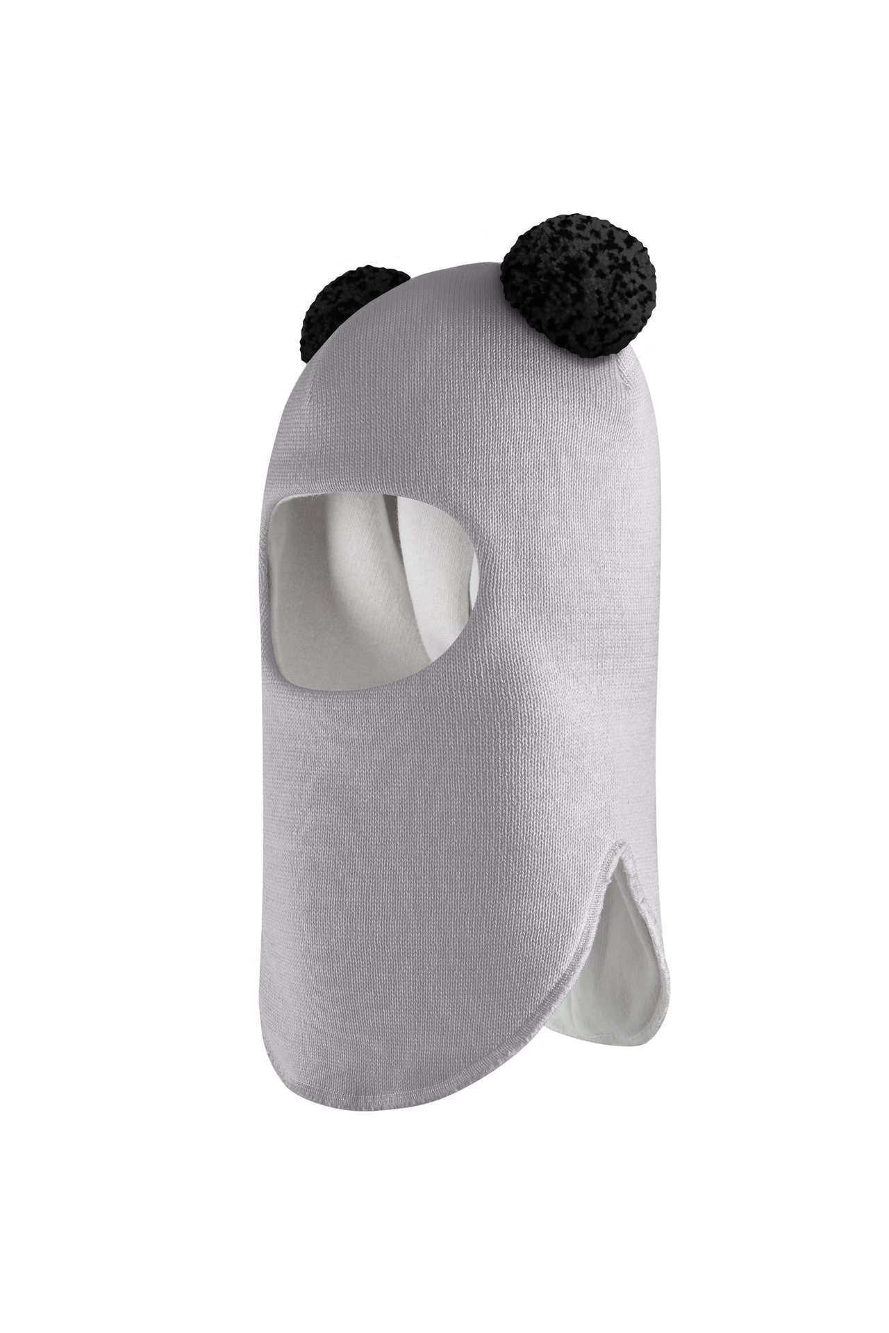 Зимова шапочка-шолом Corona.hm "Пандочка з чорними помпонами" димка