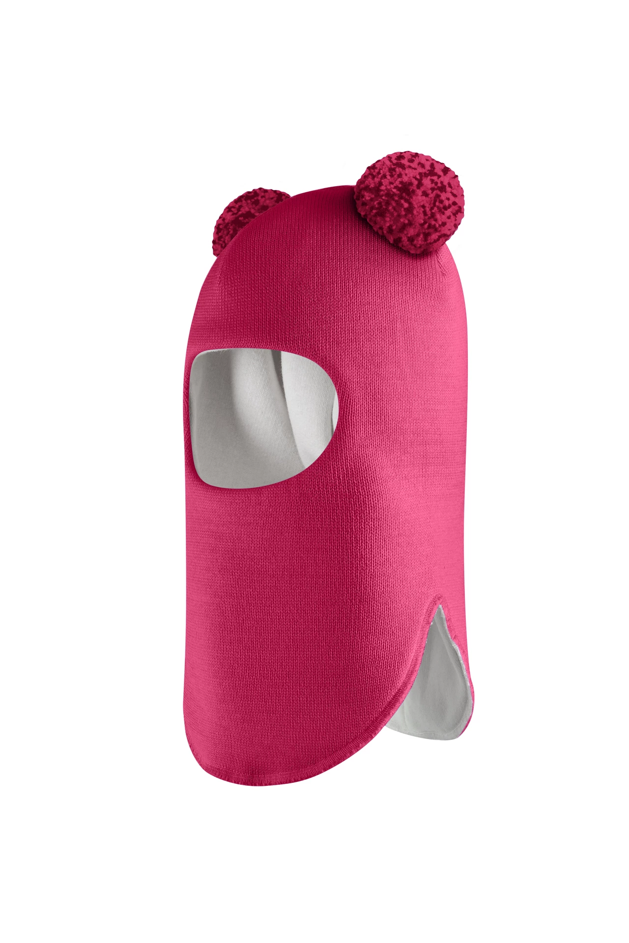 Зимова шапочка-шолом Corona.hm "Пандочка з помпонами МЕЛАНЖ" ягідний