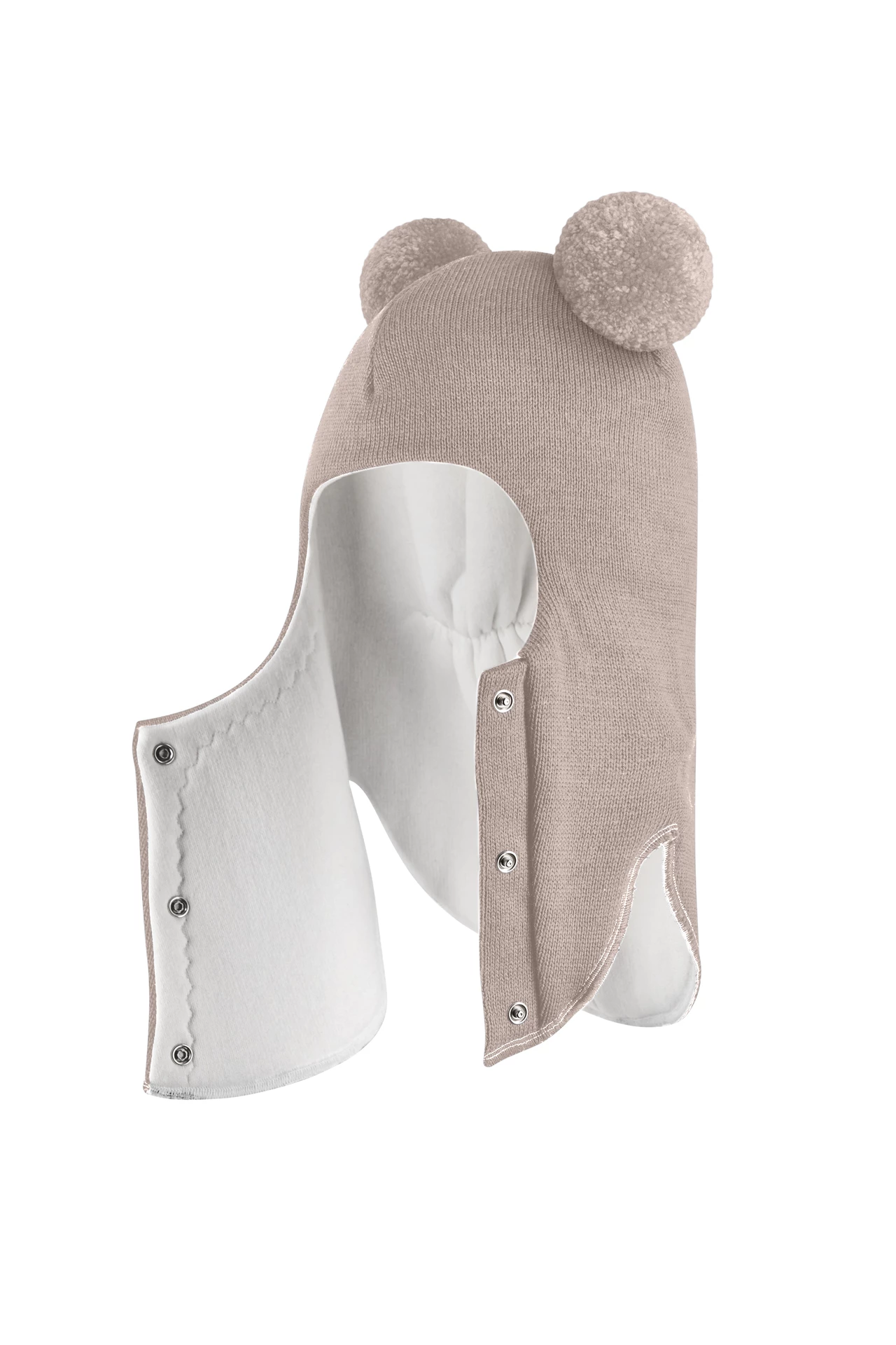 Зимова шапочка-шолом Corona.hm "Пандочка"  із кнопками  лате