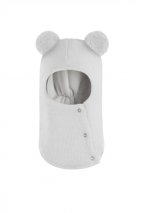 Зимова шапочка-шолом Corona.hm "Пандочка"  із кнопками  молоко