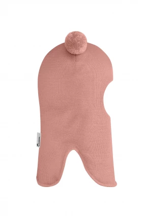 Зимова шапочка-шолом Corona.hm "Пандочка"  із кнопками  пудра
