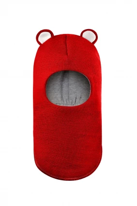 Зимова шапочка-шолом Corona.hm "Міс Ведмедиця" червоний